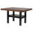 Patter Counter Height Dining Table, Shelf, 60 Inch Black Brown Wood