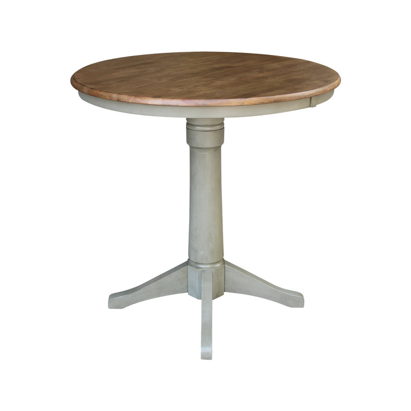 Gianluka Counter Height Solid Wood Dining Table, 35.9" H x 36" L x 36" W, Hickory/Stone