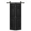 Porte de grange pliante à panneaux en panneau de fibres à densité moyenne avec ensemble de quincaillerie d'installation-89200914-87350884