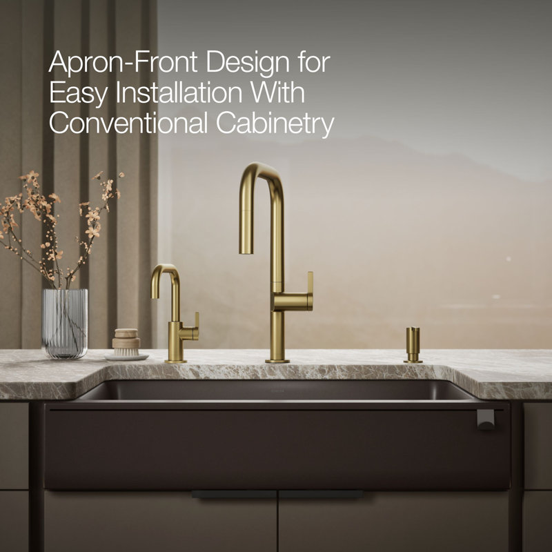 Cairn Undermount Single-Bowl Farmhouse Kitchen Sink, Matte Brown
