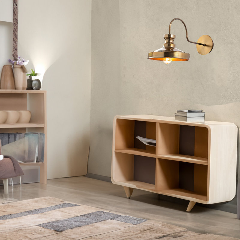 Lampe murale glamour scandinave, corps en métal doré, 8,7 po x 16,5 po | Douille E27, 40 W maximum, indice de protection IP20 | Éclairage élégant pour le salon, la chambre à coucher et le couloir, design élégant avec esthétique moderne