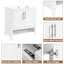 Lavabo de meuble-lavabo de 30 po, armoire blanche avec portes et tiroirs, lavabo en céramique et articles autoportants en céramique