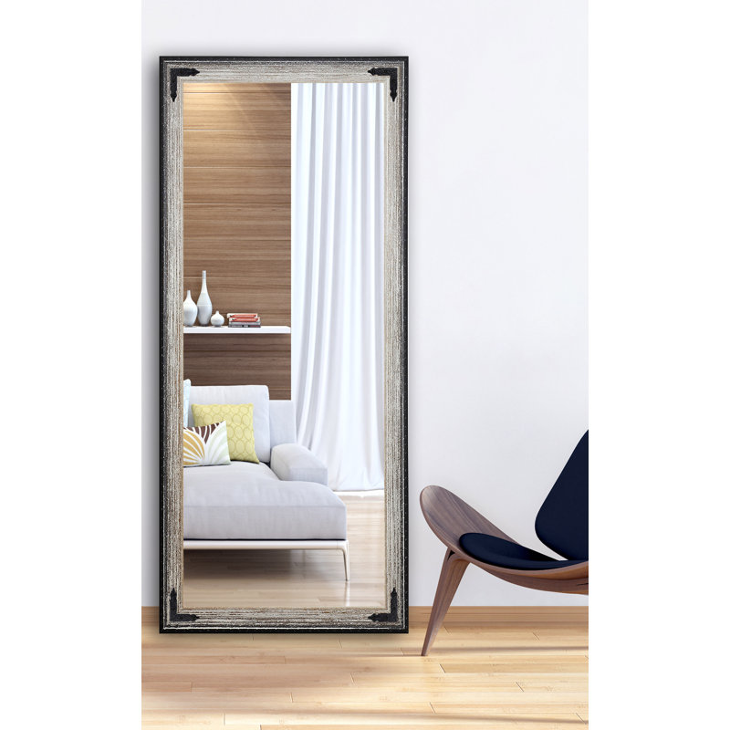 Miroir pleine grandeur rustique patiné, Brun brossé, H 65,5 po x l 30,5 po