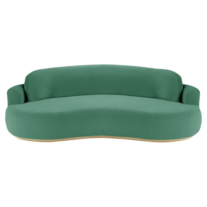Naked Sofa, Natural, 31" H x 118" W x 52" D, Paris Green Velvet