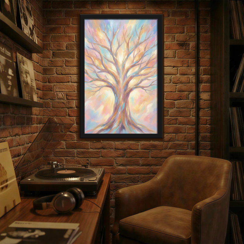 Abstrait arbre coloré, reproduction d'art sur toile, H 30 po x l 20 po