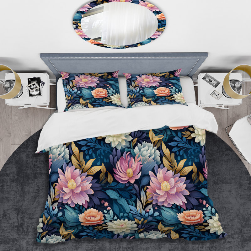 Enchanted Bohemia Boho Pattern - Ensemble de housse de couette à motif floral