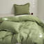Ensemble de housse de couette en lin à volants-812165167-856547880