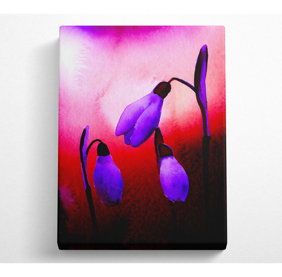 Violette Schneeglöckchen - Kunstdrucke auf Leinwand - Wrapped Canvas