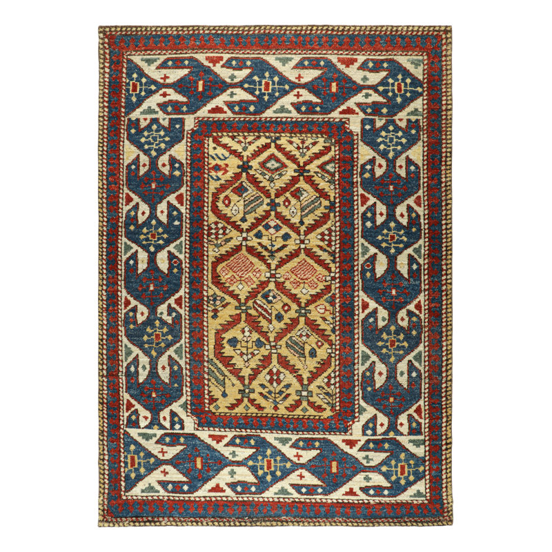 Rug & Kilim’S Caucasian Kuba Style Rug With Geometric Patterns