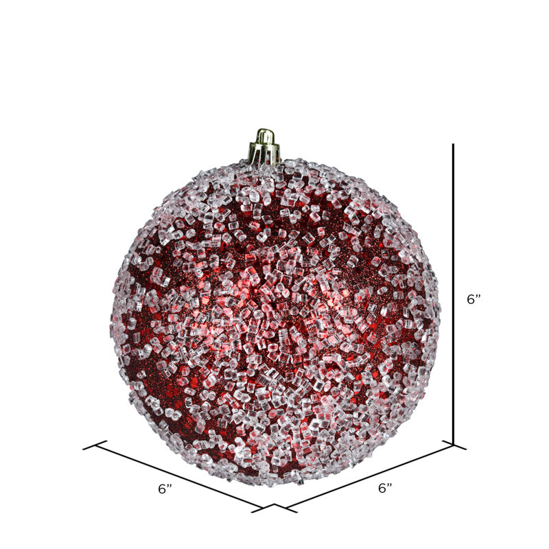 Ornement boule scintillante, H 6 po x l 6 po x P 6 po, Bourgogne, 4