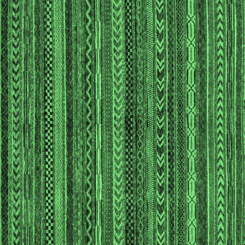 Tapis lavables à la machine à motif abstrait vert émeraude 2263, Carré 3 pi