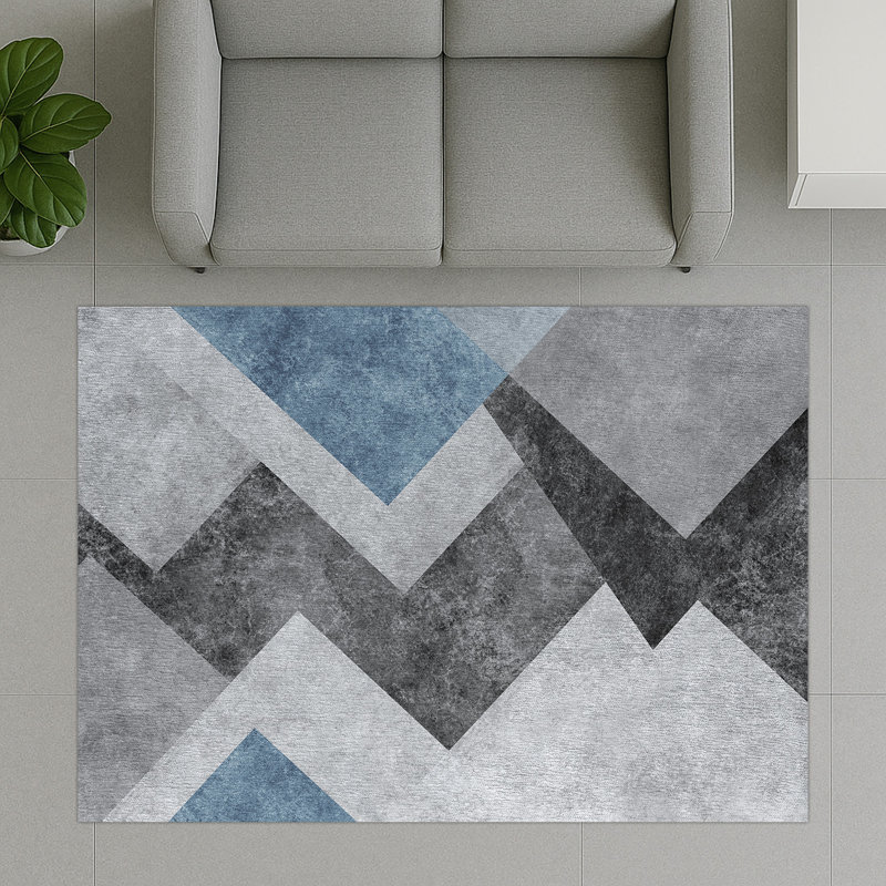 Geometric Area Rug, Runner 70 x 140 cm
