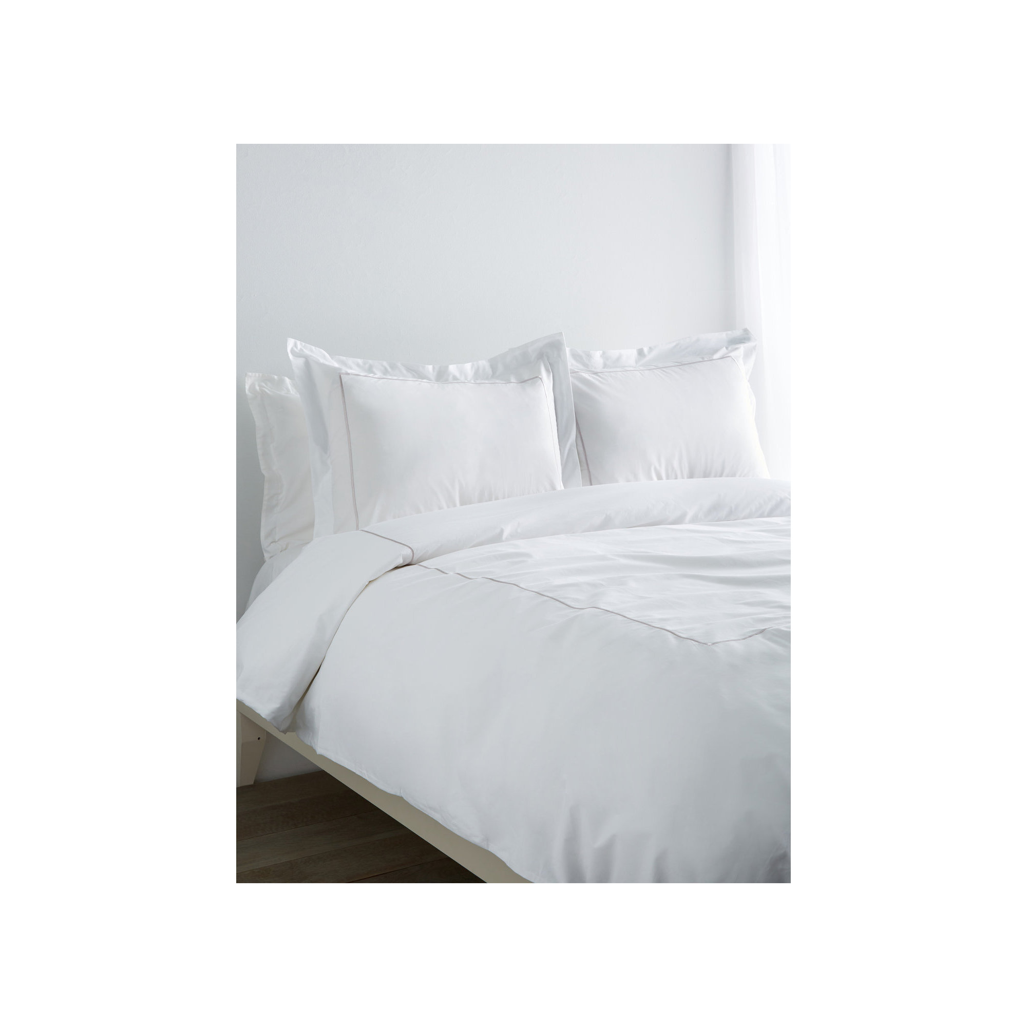 Benin Percale Duvet Cover Set, Gray/White, Twin Duvet Cover + 1 Sham