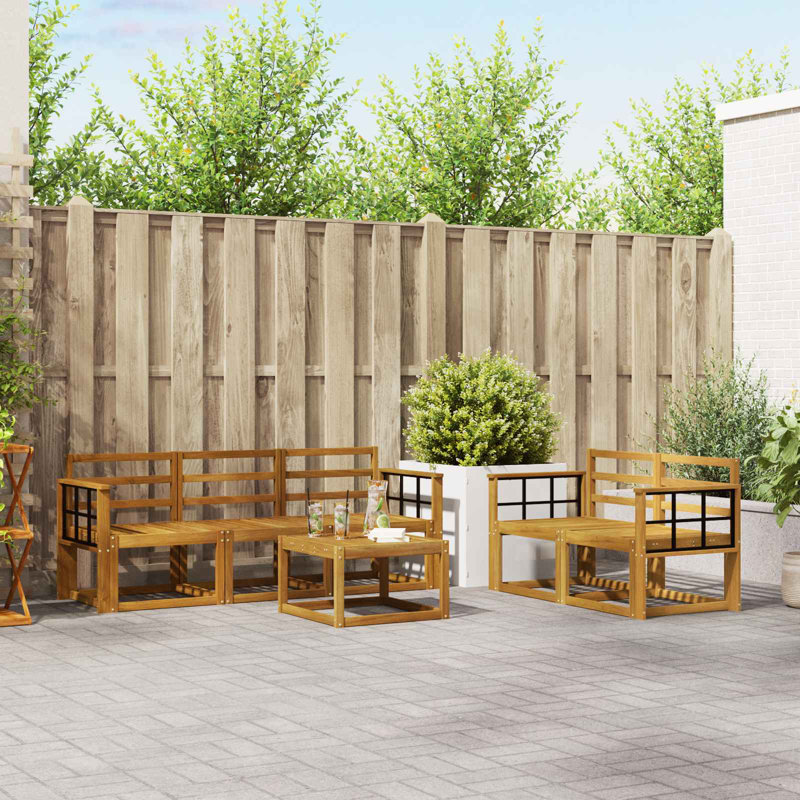 Vidaxl Outdoor Sofa Set Solid Acacia Wood Sectional Garden Furniture Modern