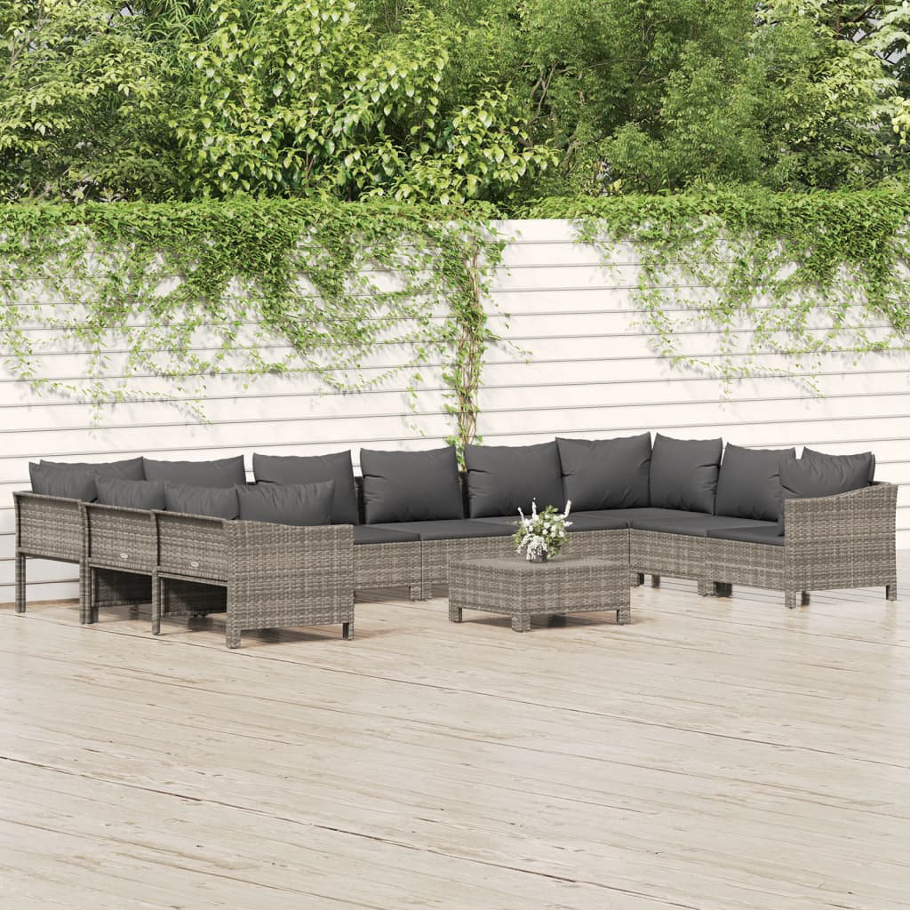 10-Sitzer Lounge-Set Laufer aus Rattan mit Polster