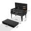 Barbecue au charbon carré noir portable