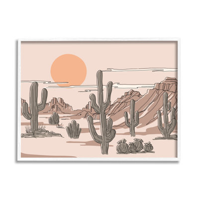Été, soleil, désert, canyon, saguaro, cactus, estampe numérique, art texturé par Ziwei Li
