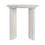 24"Catalina Travertine&Fluted Wood Accent Table/Kd