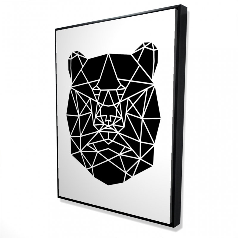 Geometric Bear Head Print On Canvas, 48" H x 36" W