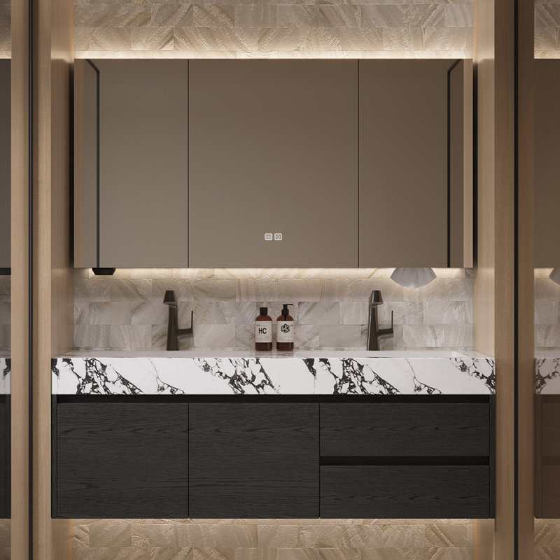Armoire de salle de bain moderne et luxueuse, H 19,7 po x l 55,1 po x P 19,7 po