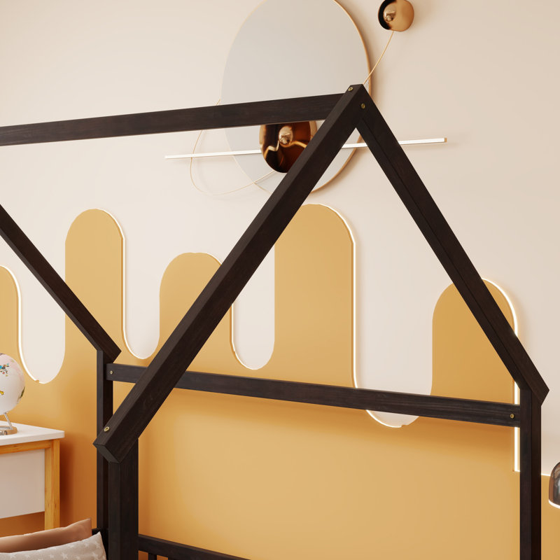Lits sécuritaires pour lit double, structure de maison en bois de pin, chambre d'enfant de ferme