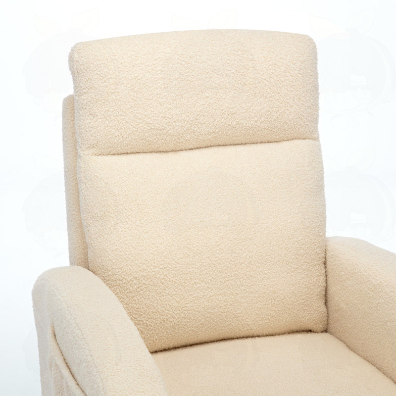 Fauteuil confortable avec poche latérale, Mélange de polyester beige