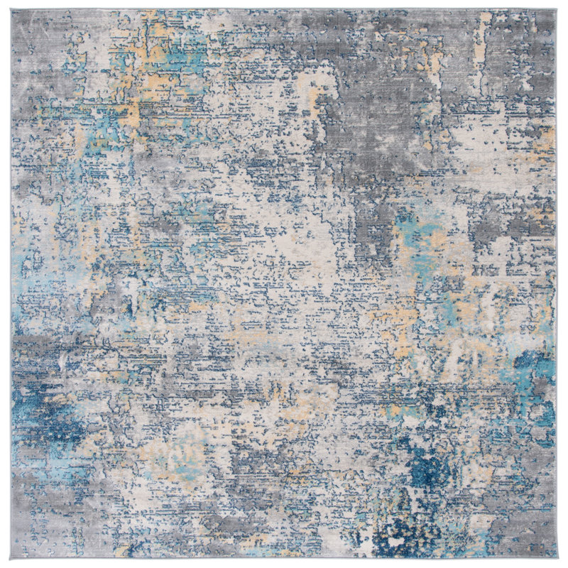 Jasper 100 Performance Abstract Rug, Square 6'7"