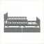 Lit plateforme double en bois massif avec 2 tiroirs de rangement Barrières de sécurité grises pour la chambre principale-1773579312