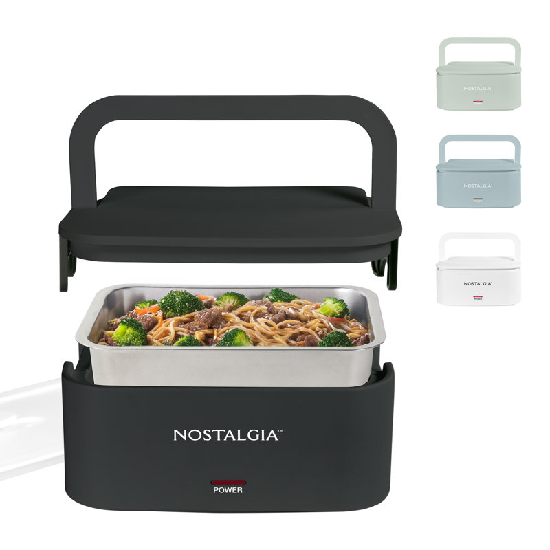 Nostalgie 32 oz Boîte à lunch portable et chauffée, Noir
