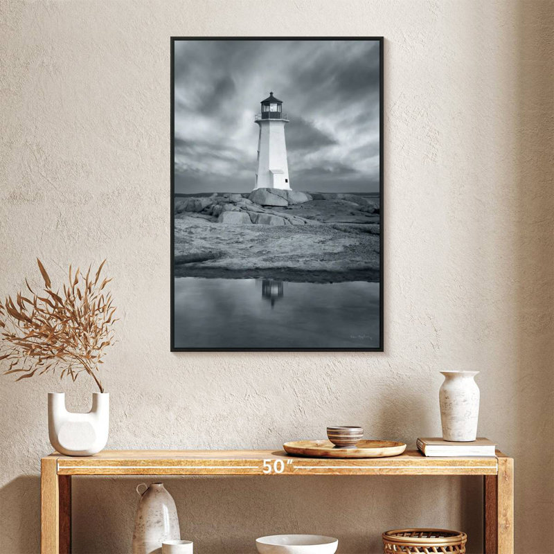 Vue au bord de la mer I, 25 po x 37 po, Cadre flottant noir