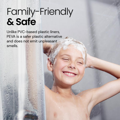  LiBa Super Premium 10G PEVA Bathroom Shower Curtain Liner - Waterproof, Non-Toxic, Extra Thick Plastic with Rustproof Grommets - 72" W x 72" H  White
