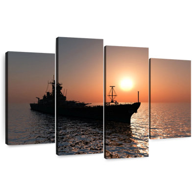 Mait Naval Ship At Sunset