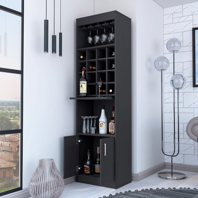 Armoire de bar 16 tablettes Black Wengue