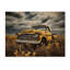 Camionnette jaune II, impression rustique sur bois-640384587