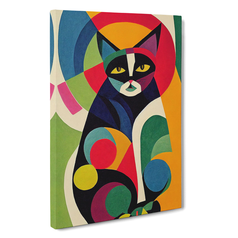 XC1022-240X Abstract Cat No.3 - Wrapped Canvas Print, 50cm H x 35cm W x 3cm D