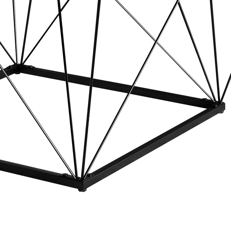 3 PCS METAL COFFEE TABLE SET IN DARK GREY, Dark Gray