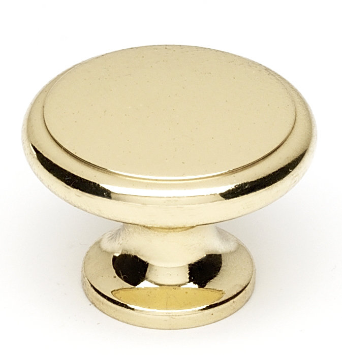 Mushroom Knob, Polished Brass