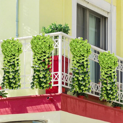2 Pack Violet Ivy Flowers Lifelike Hanging Plant 31.5In Artificial Hanging Flowers Decorations For Outdoor Home Wedding Garden Yard Hanging Baskets Wisteria Garland Decoration Spring Easter Decoration