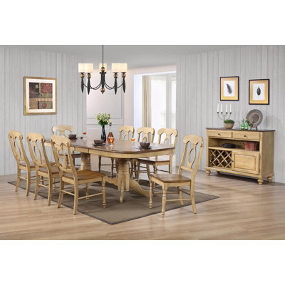 Huerfano Valley Solid Wood Top Double Pedestal Dining Set