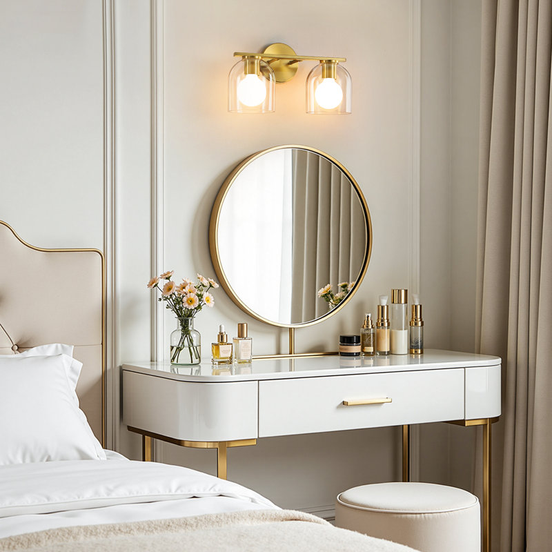 Meola 2-Light Dimmable Vanity Light , Brushed Gold