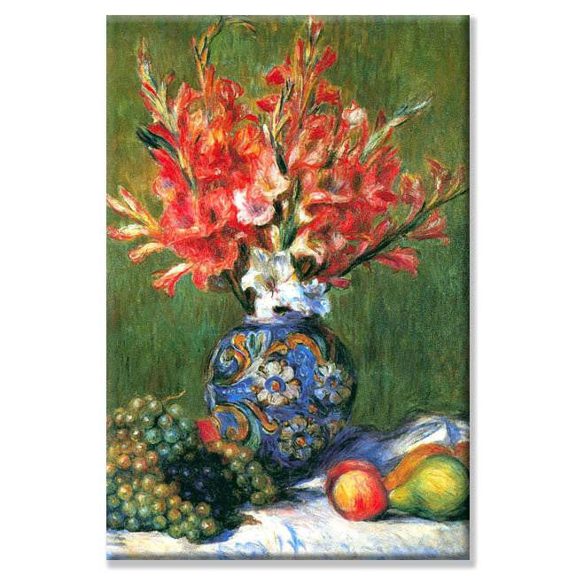 «Flowers and Fruit» par Pierre-Auguste - reproduction d'art sur toile tendue, H 30 po x l 20 po