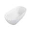Baignoire autoportante ovale à surface solide avec trop-plein et drain 59 po x l 29,5 po x H 21,7 po