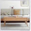 Table basse surélevée 100% chêne massif avec plateau supérieur et tablette de rangement, facile à assembler, couleur naturelle, idéale pour la maison et le bureau-334449091