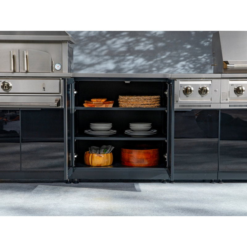 Ensemble de 2 armoires modulaires en aluminium pour l'extérieur l 64 po x P 23 po x H 35,25 po