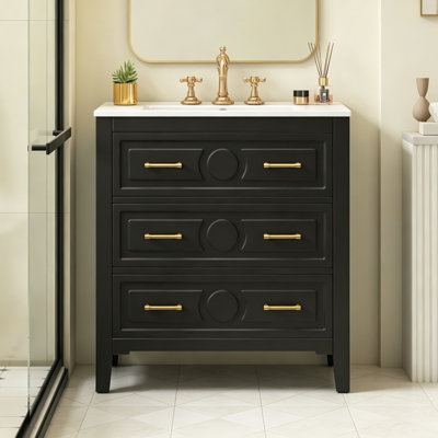 Bathroom Vanity with Sink and 3 Drawers