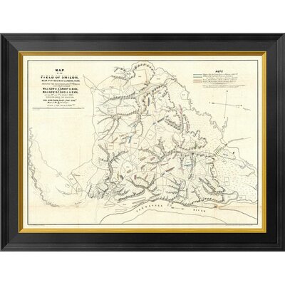 Civil War Map of The Field of Shiloh, Near Pittsburgh Landing, Tennessee, 1862 by Otto H. Matz Framed Graphic Art on Canvas -  Global Gallery, GCF-295148-36-131