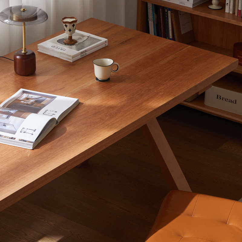 Bureau simple et multifonctionnel en bois de cerisier, H 29,52 po x l 62,99 po x P 23,62 po