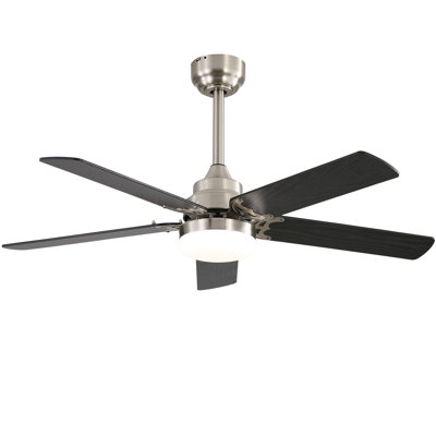 Ventilateur de plafond moderne à 5 pales avec lumière DEL et télécommande Derick