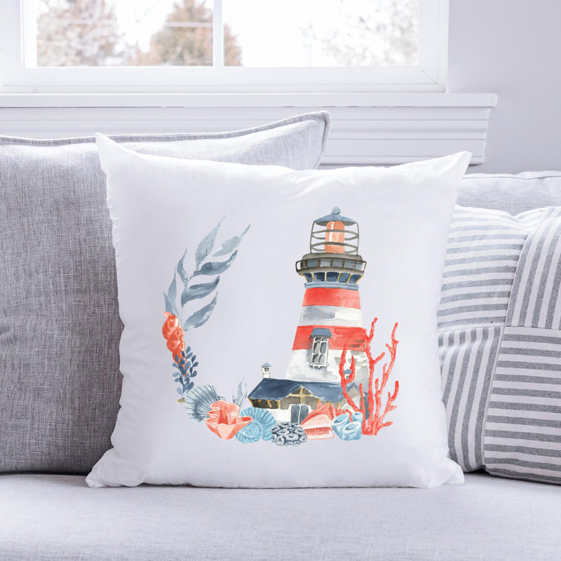 Nautical Sea Life_129 - Throw Pillow Insert Included, H 18 po x l 18 po