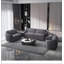 Fauteuil d'appoint gris à dossier lâche